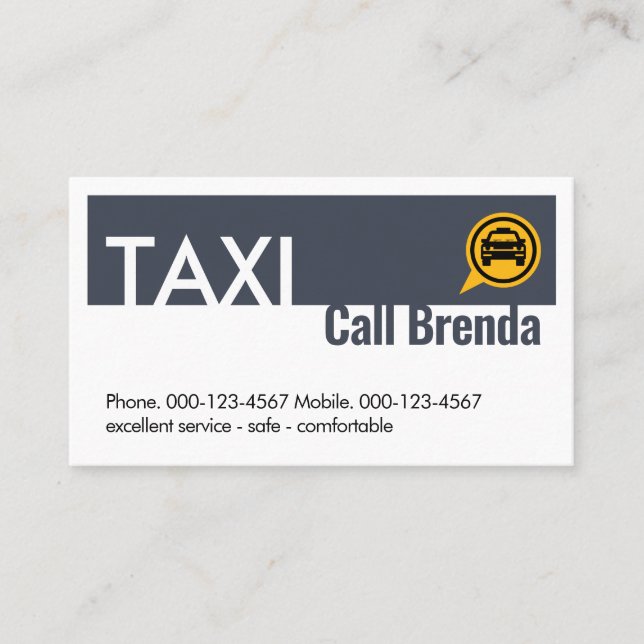 Kreativ Taxibilservice Blue Layer Visitkort (Framsida)