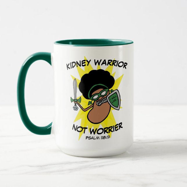 Kreativ Tecknad Kidney Warrior Hero Mugg (Vänster)