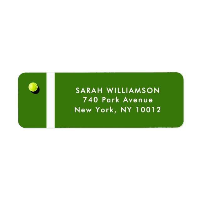 Kreativ Tennis Returadress Etikett (Framsidan)
