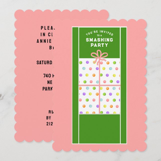 Kreativ Tennisfest Inbjudningar (Fram/baksida)