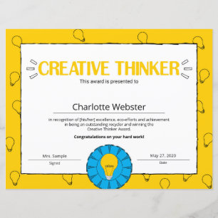 Kreativ Thinker-certifikat för uppnådd PDF