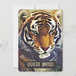 Kreativ tigerinbjudan med QR-kod Inbjudningar