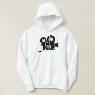 KREATIV TVÅ TON MOVIE-KAMERA OCH HJÄRTA SWEATSHIRT