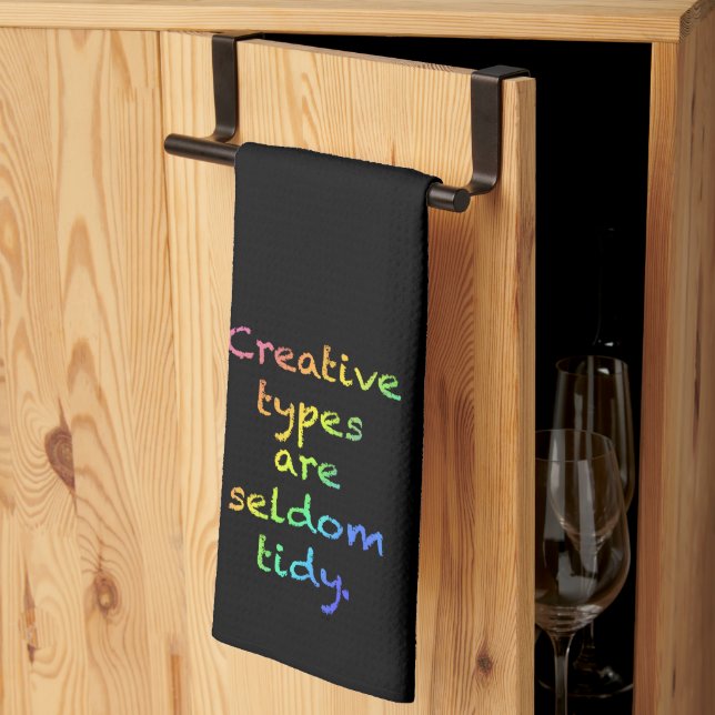 Kreativ Types Rainbow Black Kitchen Towers Kökshandduk (Thirds Fold)