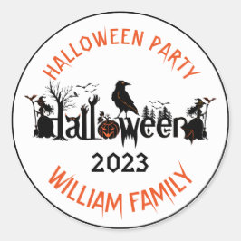 Kreativ Typografi Halloween fest-mall Runt Klistermärke