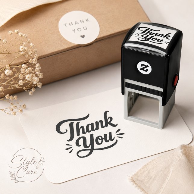 Kreativ typografi tack självfärgande stämpel (Creative Typography Thank You Self-inking Stamp)
