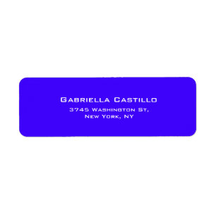 Kreativ Ultramarine Blue Plain Elegant Enkel Returadress Etikett