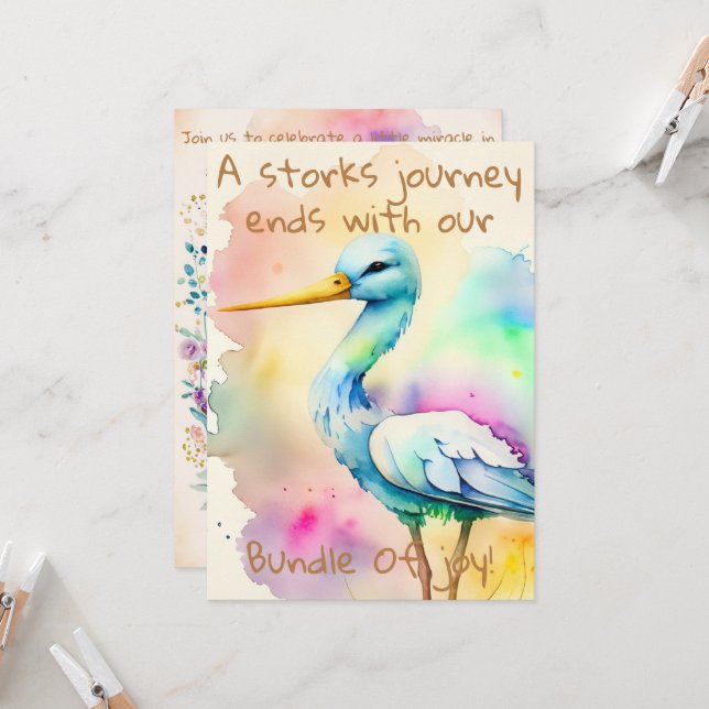 Kreativ, unika inbjudningar till babyvisningsprogr (Fram/Back In Situ)