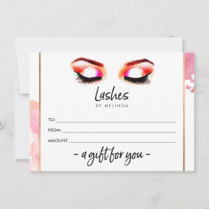 Kreativ Vattenfärgscertifikat Eyelash Gift Certifi
