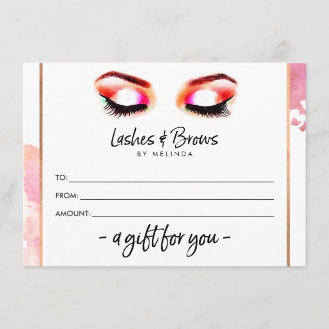 Kreativ Vattenfärgstreck/broms-presentkort (Framsida)