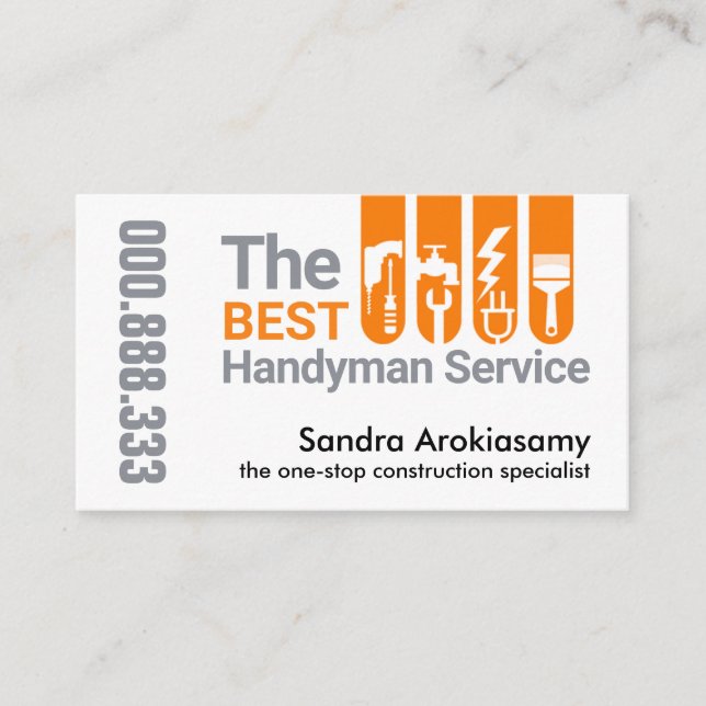 Kreativ Verktyg, fliken Handyman Services Visitkort (Framsida)