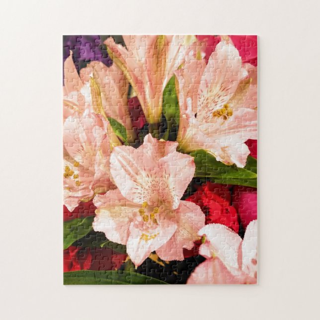 Kreativ, vit blomkors fotopussel (Vertikal)
