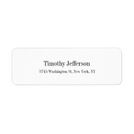 Kreativ Vit Elegant, vanlig Modern Stil Returadress Etikett