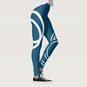 Kreativ Vita, svartvita, genomskärda cirklar, Legg Leggings