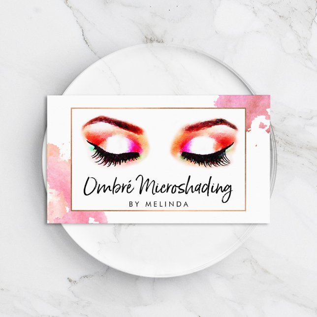 Kreativ Watercolor Eyebrows Microshading Visitkort (Skapare uppladdad)