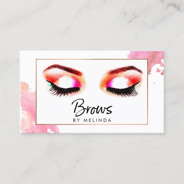 Kreativ Watercolor Eyebrows Visitkort (Framsida)