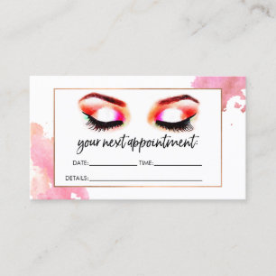 Kreativ Watercolor Eyelash/Eyebrows Möte Tidsbeställning Kort