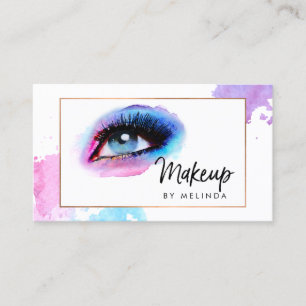 Kreativ Watercolor Öga Makeup Artist Visitkort