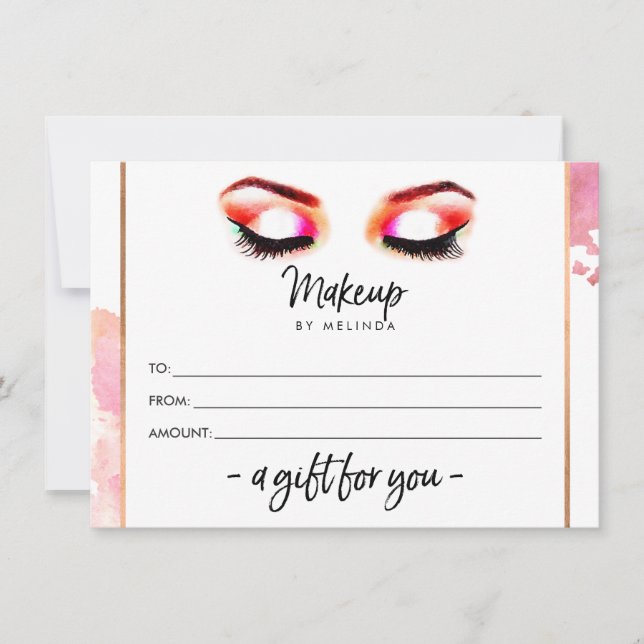 Kreativ Watercolor Ögon Makeup Artist Gift Card (Framsida)