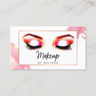 Kreativ Watercolor Ögon Makeup Artist Visitkort