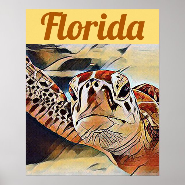 Kreativ Wildlife Sea Turtle Florida Travel Poster (Framsidan)