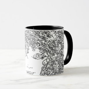 Kreativ Woman Black White Fireworks Mugg