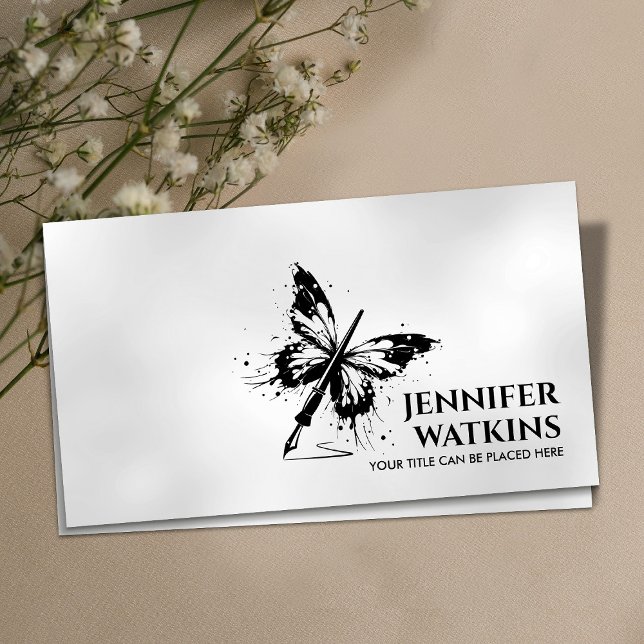 Kreativ Write - Fontän Bläck Pen Butterfly Visitkort (Skapare uppladdad)