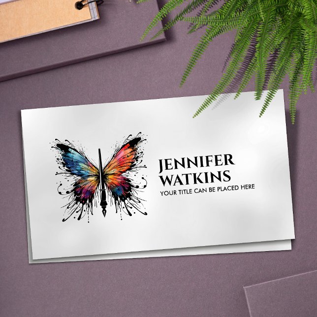 Kreativ Write - Fontän Bläck Pen Butterfly Visitkort (Skapare uppladdad)