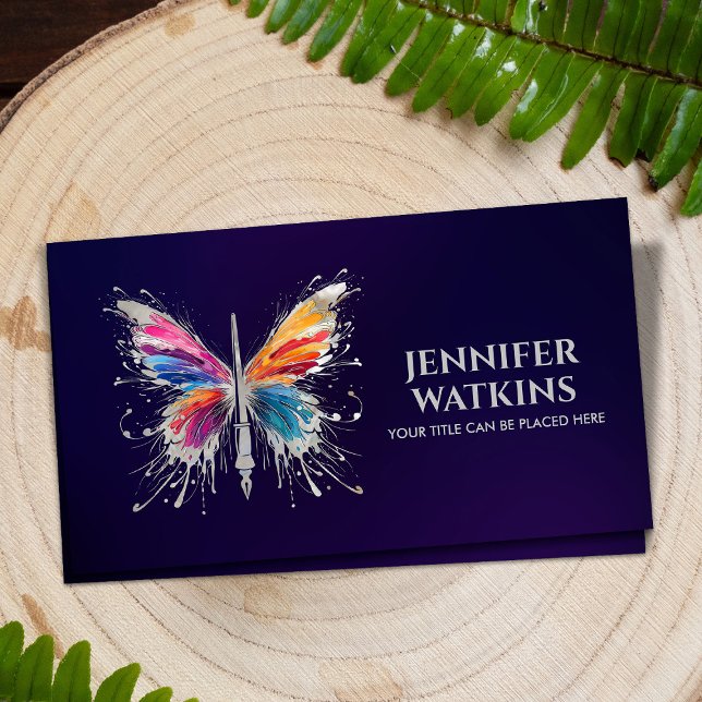 Kreativ Write - Fontän Bläck Pen Butterfly Visitkort (Skapare uppladdad)
