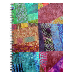 Kreativa falska batik-quiltningrutor anteckningsbok med spiral