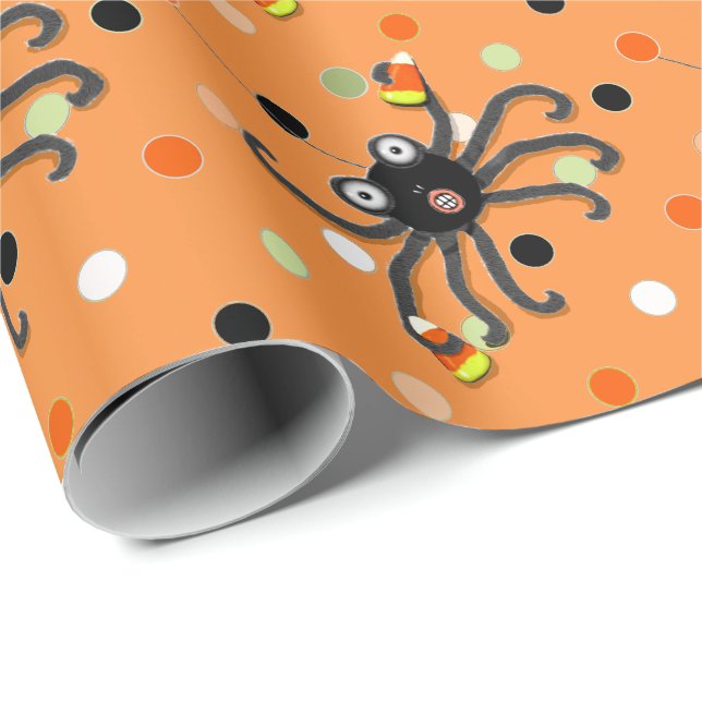Kreativa Halloween Spindelprickar Presentpapper (Rullad Hörn)