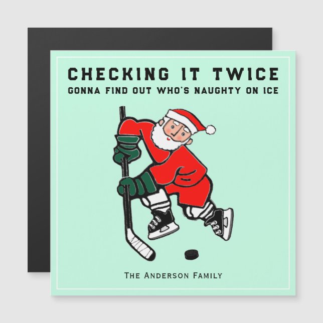 Kreativa hockey julkort (Fram/baksida)