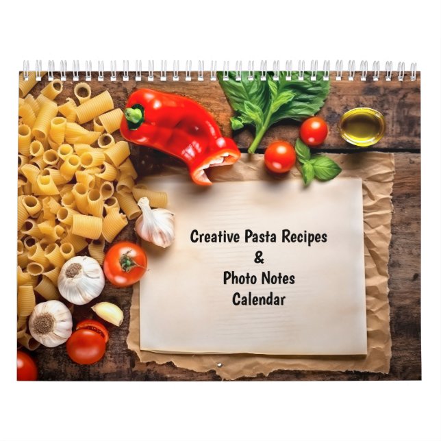 Kreativa pastarecept & fotonotiser kalender (Omslag)