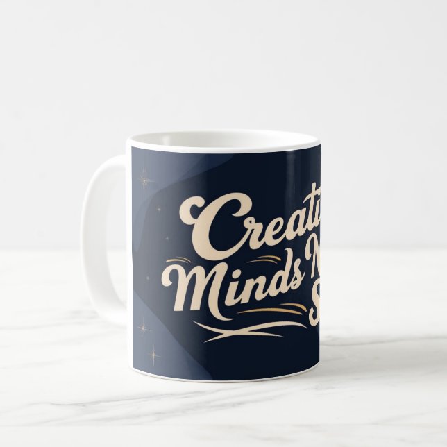 Kreativa sinnen sover aldrig kaffemugg (Framsida vänster)