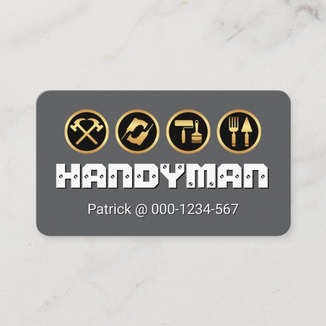 Kreativa skruvade HANDYMANS verktyg  Visitkort (Framsida)