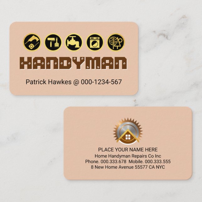 Kreativa skruvade HANDYMANS verktyg  Visitkort (Fram/baksida)