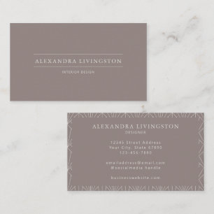 Kreativet Art Deco Taupe Brown med minimal Chic Visitkort
