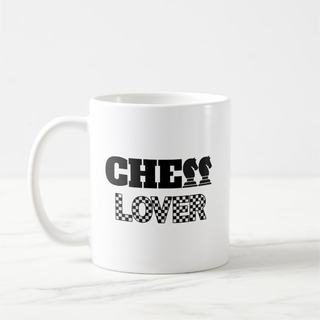 Kreativet Chess Älskare Black Knight - unikt spel Kaffemugg (Vänster)