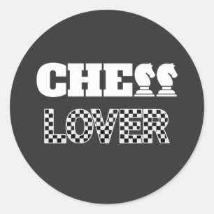 Kreativet Chess Älskare White Knight - Unikt spel Runt Klistermärke