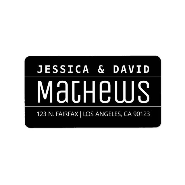 Kreativet coola Tittar svartvitt Adressetikett (Framsidan)