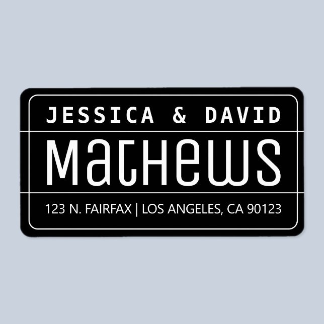 Kreativet coola Tittar svartvitt Adressetikett (Skapare uppladdad)