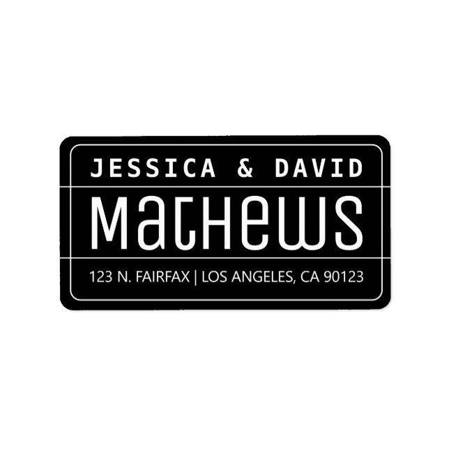 Kreativet coola Tittar svartvitt Adressetikett (Framsidan)