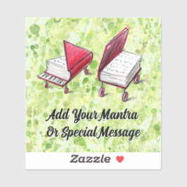 Kreativet Escape Lime Stänk med Bok och Piano Klistermärken