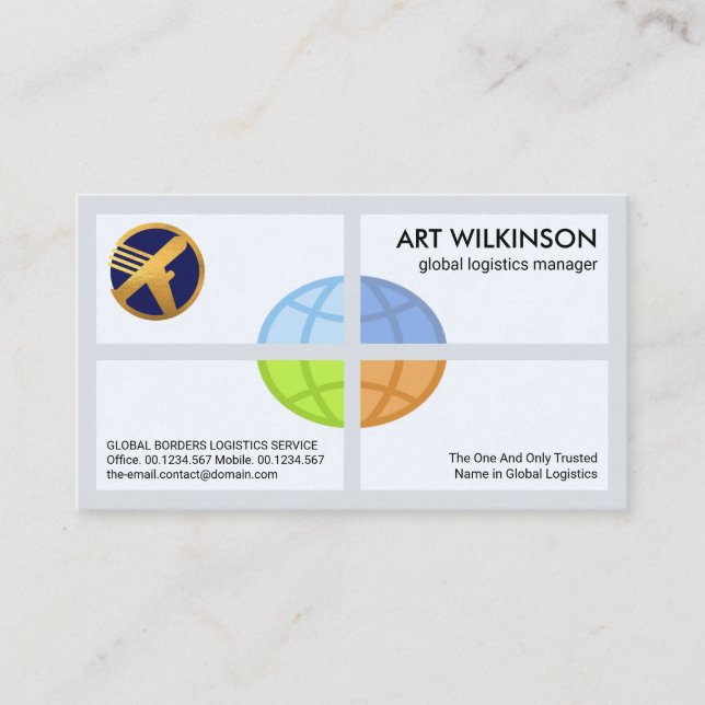 Kreativet Global Logistics Quadrant Importerar Exp Visitkort (Framsida)