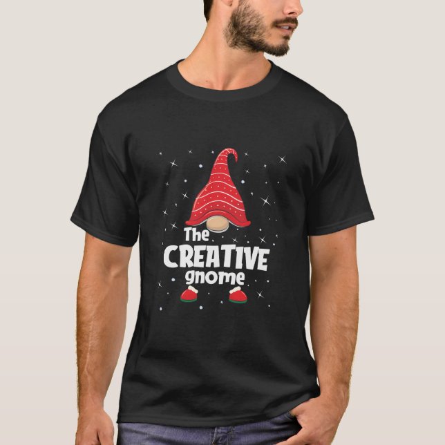 Kreativet Gnome-familjen matchar julklapp T Shirt (Framsida)