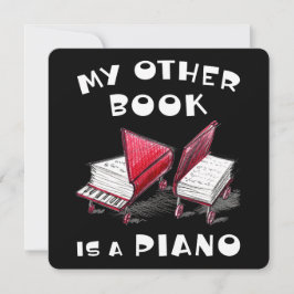 Kreativet handritad Bokar på Hjul och Piano Inbjudningar