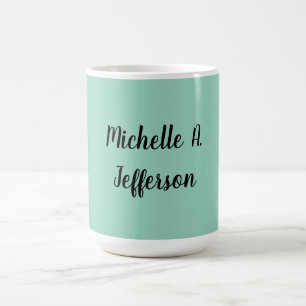 Kreativet Light Teal Handskrift Trendig Namn Kaffemugg