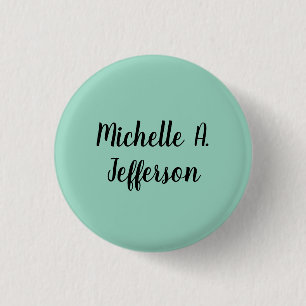 Kreativet Light Teal Handskrift Trendig Namn Knapp