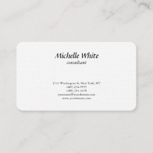Kreativet Luxury Premium Linen Black & White Plain Visitkort