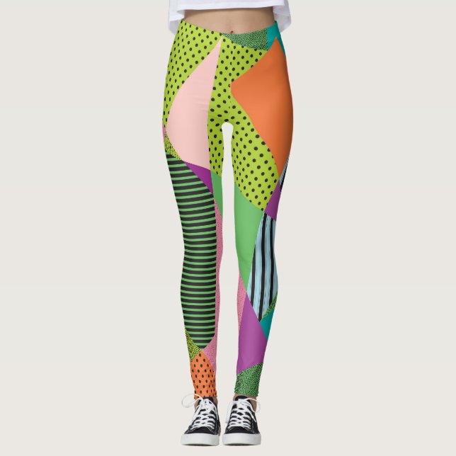 Kreativet Memphis Ram Modern Design Leggings (Framsida)